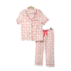 Pink Heart Pajama Set | Caryn Lawn