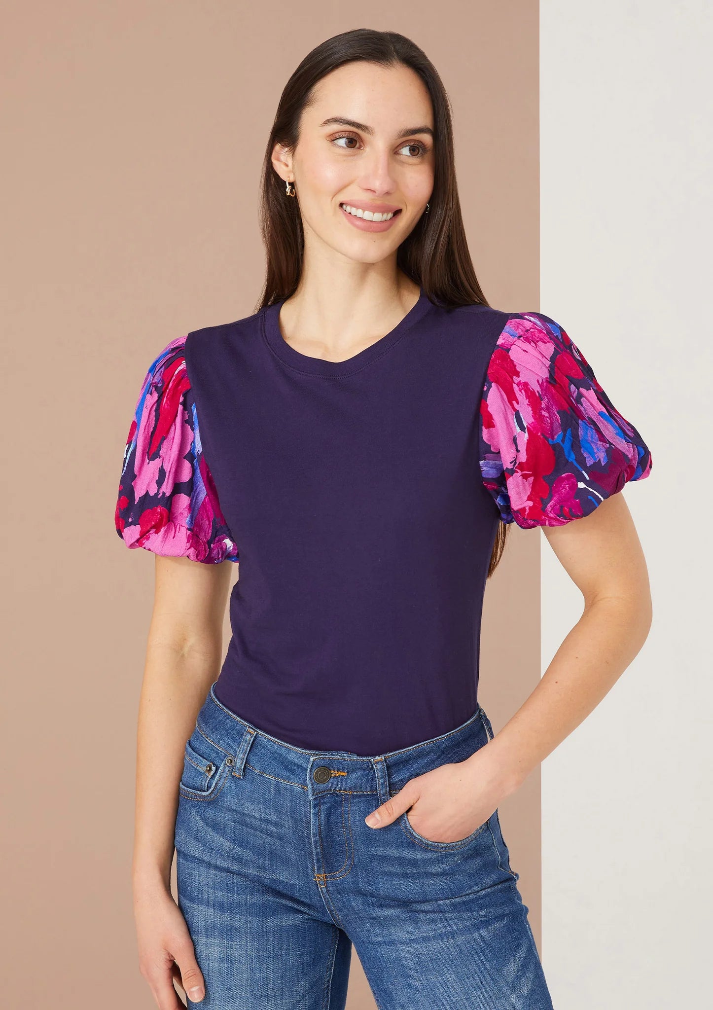 Dani Tee in Navy Paint Burst