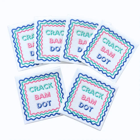 CRACK BAM DOT Mahjong Cocktail Napkins - pact of 50