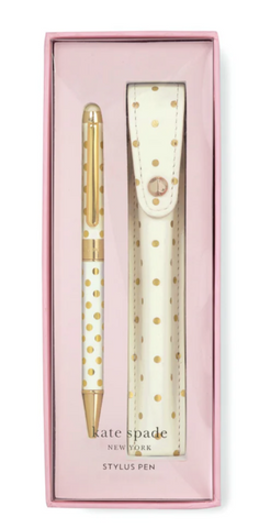 Kate Spade Stylus Pen with Pouch, Gold Dots