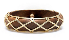 Capucine De Wulf Earth Goddess Hinged Bangle in Teak Earth