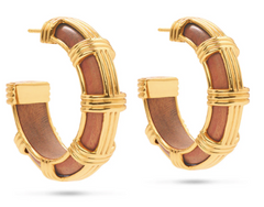 Capucine de Wolf Gaia Cage Hoop Earrings in Teak