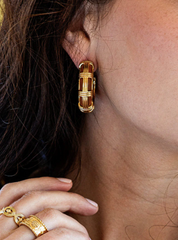 Capucine de Wolf Gaia Cage Hoop Earrings in Teak