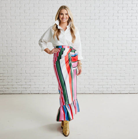 Whitney Wrap Skirt Multi Stripe