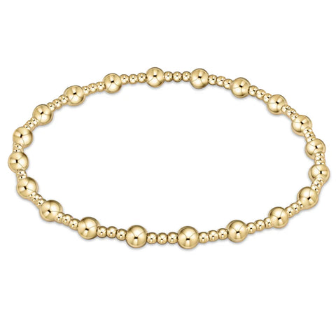 E Newton Extends Classic Sincerity Pattern 6mm Gold Bracelet