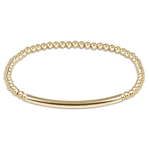 E Newton Classic Gold 3mm Bead Bracelet - Bliss Bar Smooth